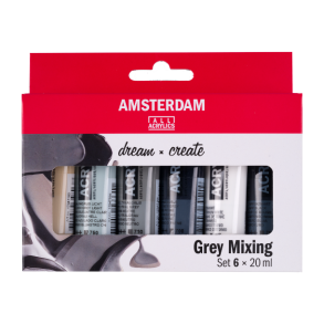 Amsterdam Akrylmaling, Grey Mixing, 6x20 ML.