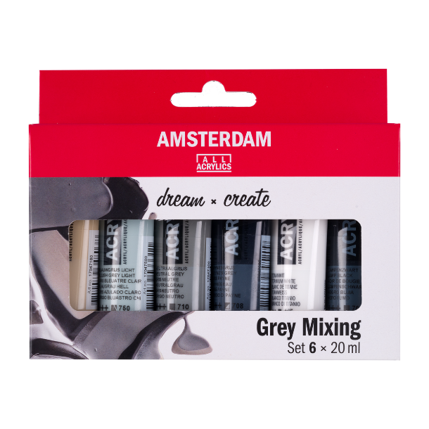 Amsterdam Akrylmaling, Grey Mixing, 6x20 ML.