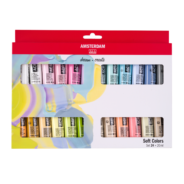 Amsterdam Akrylmaling, Soft Colors, 24x20 ML.