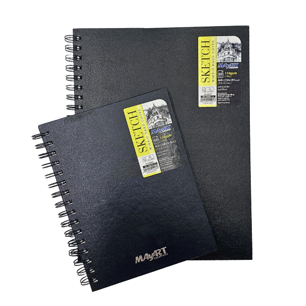 Wire-O Sketchbook med Hardcover, 110G