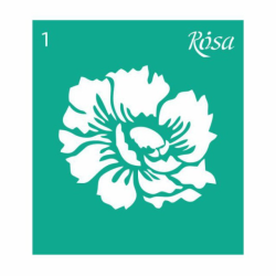 ROSA Talent Adhesive Stencil "Flowers 1 9x10cm