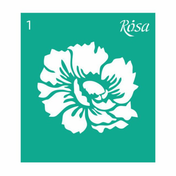 ROSA Talent Adhesive Stencil "Flowers 1 9x10cm