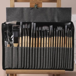 Penselst i foldeetui m. naturskaft - 24-pak