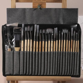 Penselst i foldeetui m. naturskaft - 24-pak