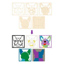Wooden Art Craft Kit - French Bulldog