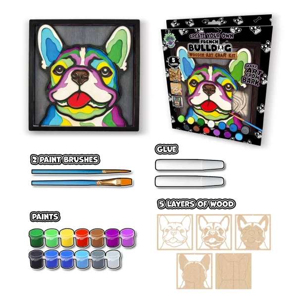 Wooden Art Craft Kit - French Bulldog