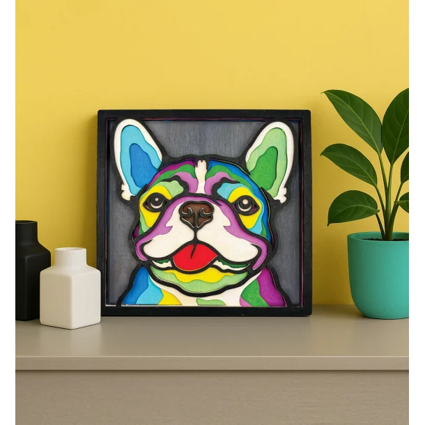 Wooden Art Craft Kit - French Bulldog