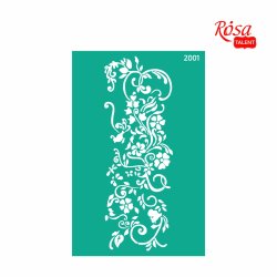 ROSA Talent Reusable Adhesive Stencil "Flowers 2001 13x20cm