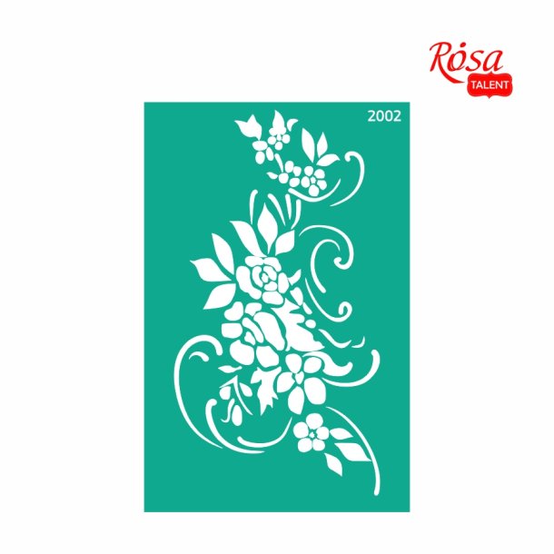 ROSA Talent Reusable Adhesive Stencil "Flowers 2002 13x20cm