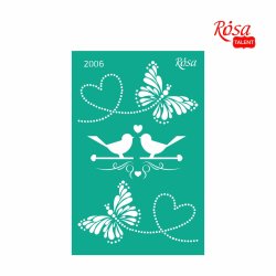 ROSA Talent Reusable Adhesive Stencil "Love Heart 2006� 13x20cm