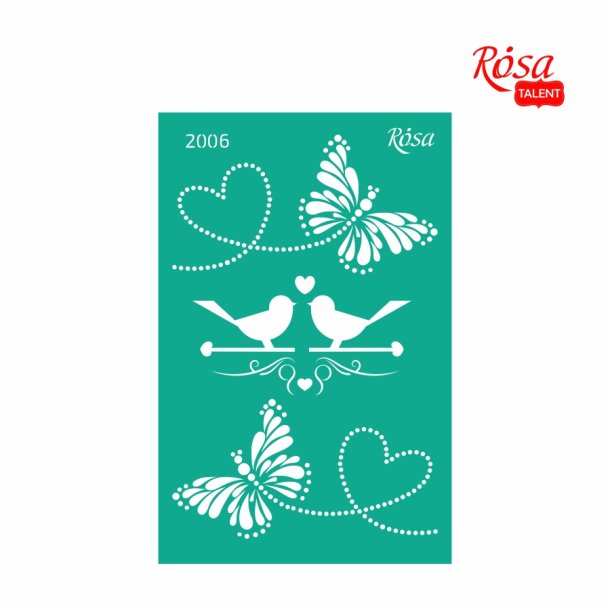 ROSA Talent Reusable Adhesive Stencil "Love Heart 2006� 13x20cm