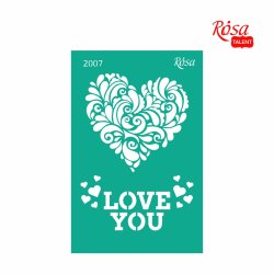 ROSA Talent Reusable Adhesive Stencil "Love Heart 2007 13x20cm