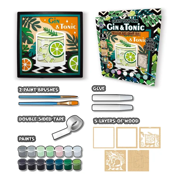 Wooden Art Craft Kit - Gin &amp; Tonic