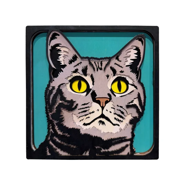 Wooden Art Craft Kit - Grey Cat