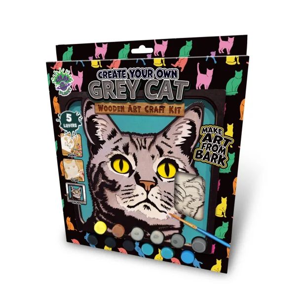 Wooden Art Craft Kit - Grey Cat