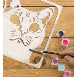 Wooden Art Craft Kit - Grey Cat