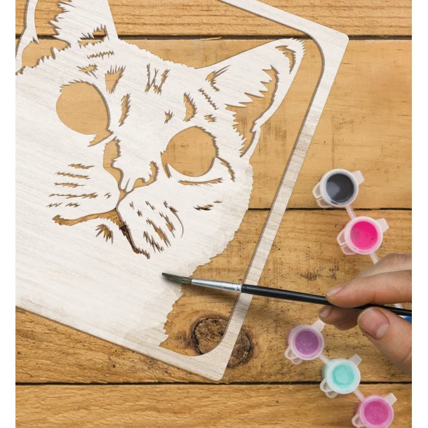 Wooden Art Craft Kit - Grey Cat