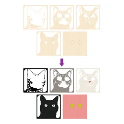 Wooden Art Craft Kit - Grey Cat