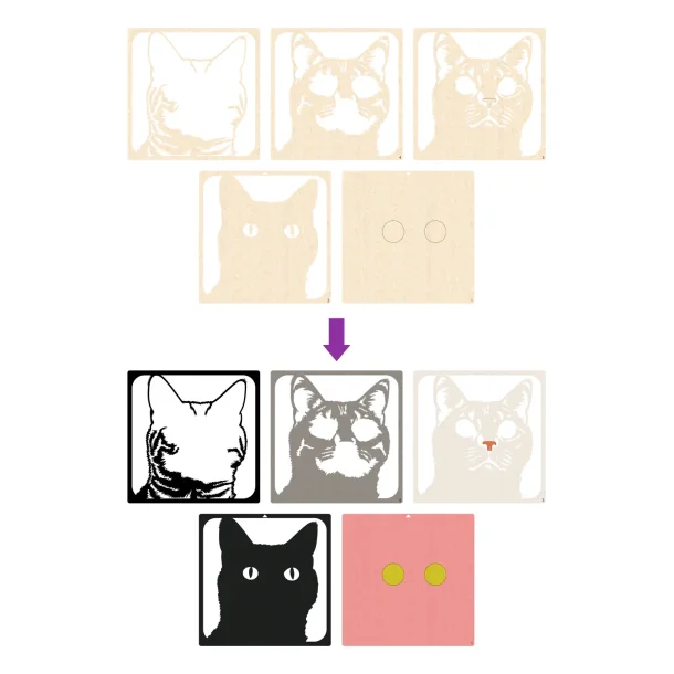 Wooden Art Craft Kit - Grey Cat