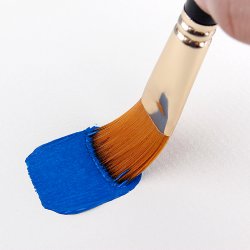 Artist Brushes 5-Pak - Sort Skaft, Flad