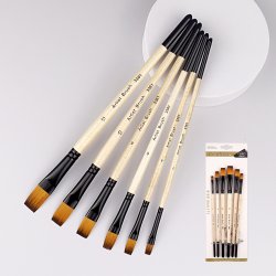 Artist Brushes Penselst 6-Pak - Natur, Flad