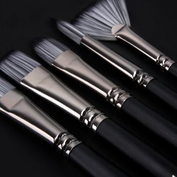 Pensels�t i foldeetui m. Sort Skaft - 25-dele