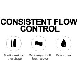 Artist Brush Langskaftet Penselst 9-Pak - Sort, Skrskret