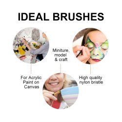 Artist Brush Langskaftet Penselst 9-Pak - Sort, Skrskret