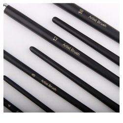 Artist Brush Langskaftet Penselst 9-Pak - Sort, Skrskret