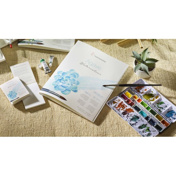 Hahnem&uuml;hle Akvarelblok "Agave" 100% Naturligt