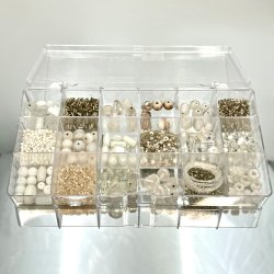 Glasperlest - Opalhvid