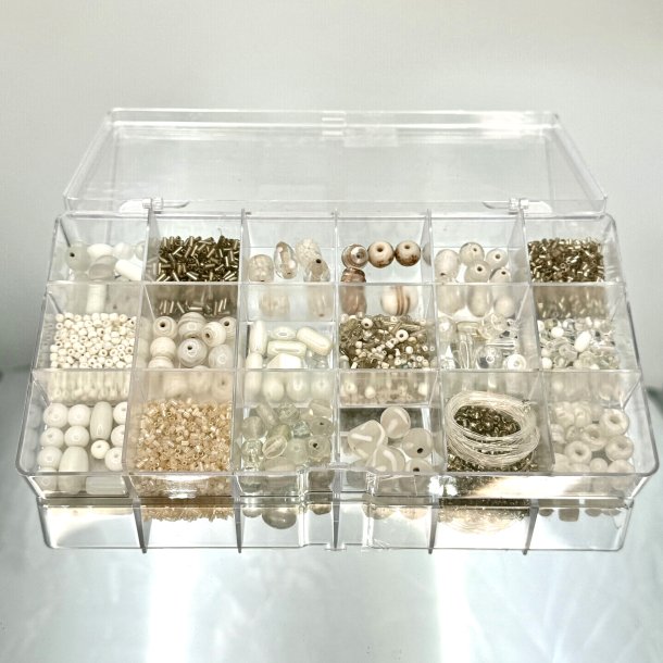 Glasperlest - Opalhvid