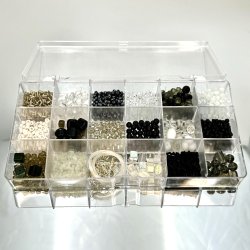 Glasperlest - Sort &amp; Hvid Mix