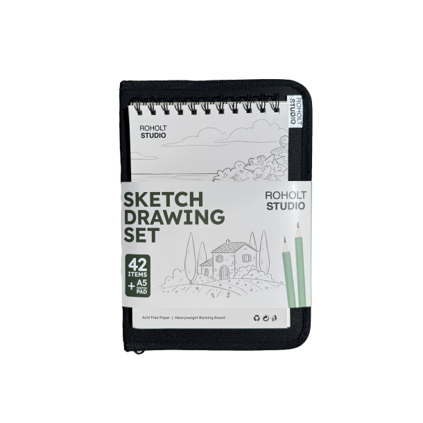 Roholt Studio Sketch Drawing Set - 43 Dele