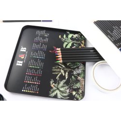 H&B Oliebaserede Farveblyanter i Metalske - 72-stk.