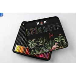 H&B Oliebaserede Farveblyanter i Metalske - 72-stk.
