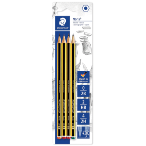 Staedtler Noris Blyanter 2B, HB, 2H - 4-Pak
