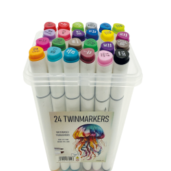 Roholt Studio, 24-stk. Vandbaserede Twinmarkers