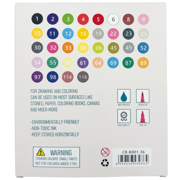 Roholt Studio, 36-stk. Akryl Twinmarkers + A4 Mixed Media Blok