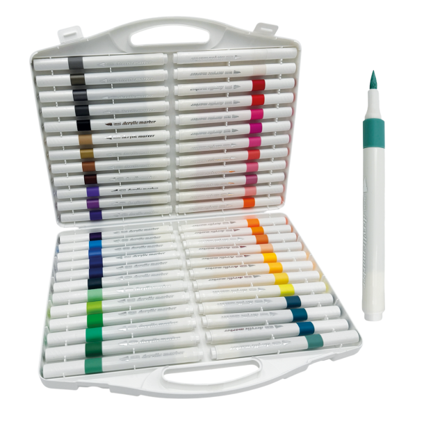 Roholt Studio, 48-stk. Akryl Markers + A4 Mixed Media Blok