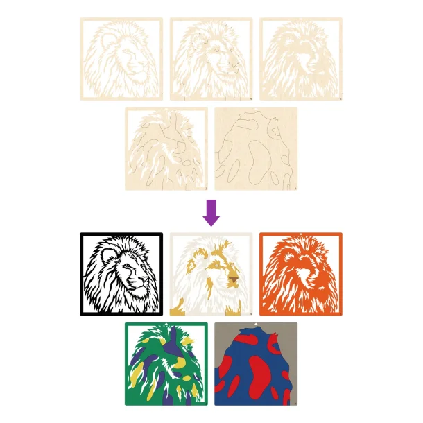 Wooden Art Craft Kit - Lion