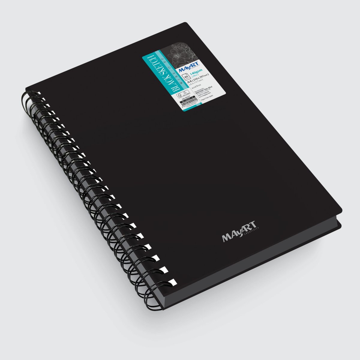 Wire-O Sketchbook Sort Papir 140G | Galleri Roholt