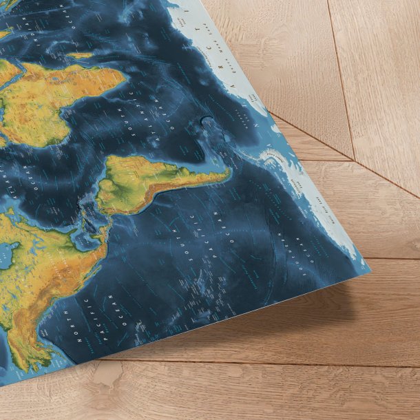 Verdenskort Plakat - Cobalt