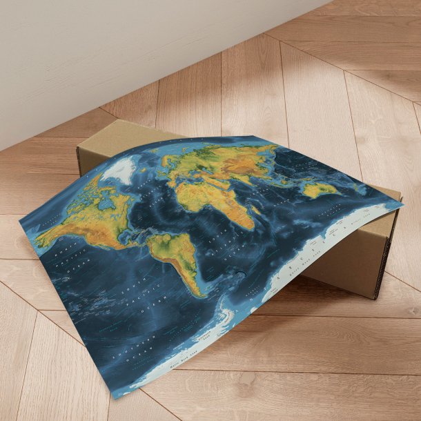 Verdenskort Plakat - Cobalt