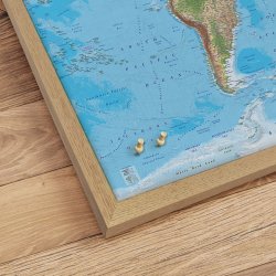 Opslagstavle Verdenskort - Clarity - Egetrsramme