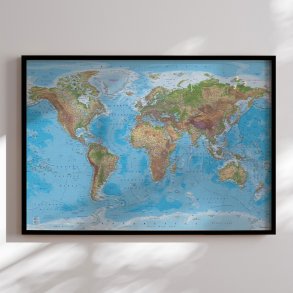 Opslagstavle Verdenskort - Clarity - Sort ramme
