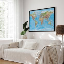 Opslagstavle Verdenskort - Clarity - Sort ramme