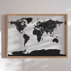 Verdenskort Plakat - Grey Current