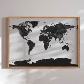 Verdenskort Plakat - Grey Current