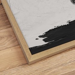 Indrammet Verdenskort- Grey Current - Egetrsramme